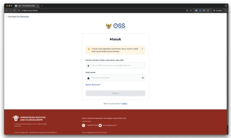 Data Legalitas Usaha